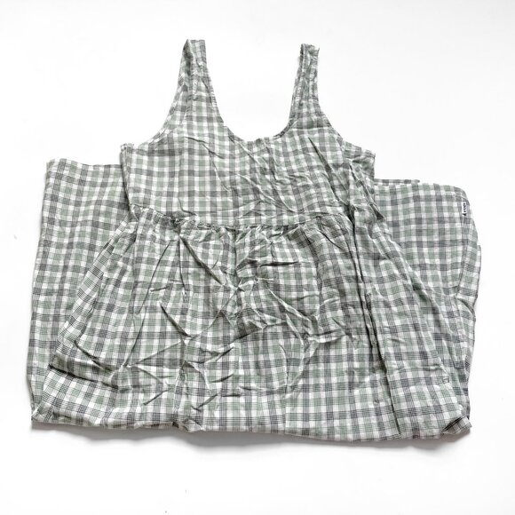 AFENDS Leo Seersucker Check Midi Dress Green White Size Small NEW NWT - Picture 4 of 9